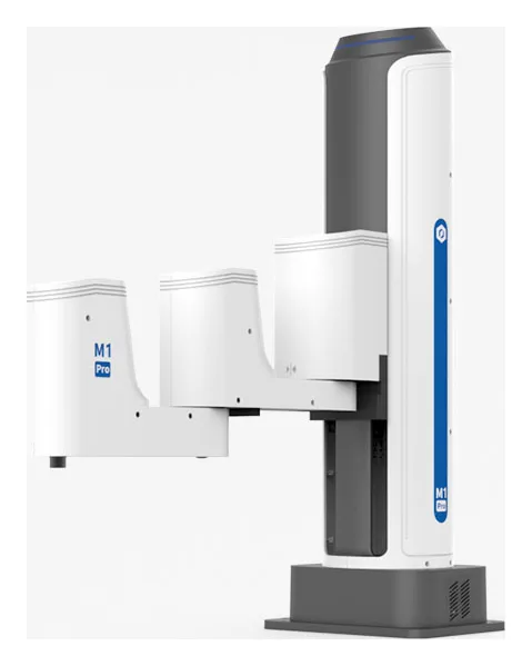 A SCARA arm: a vertical column carrying a horizontal reach