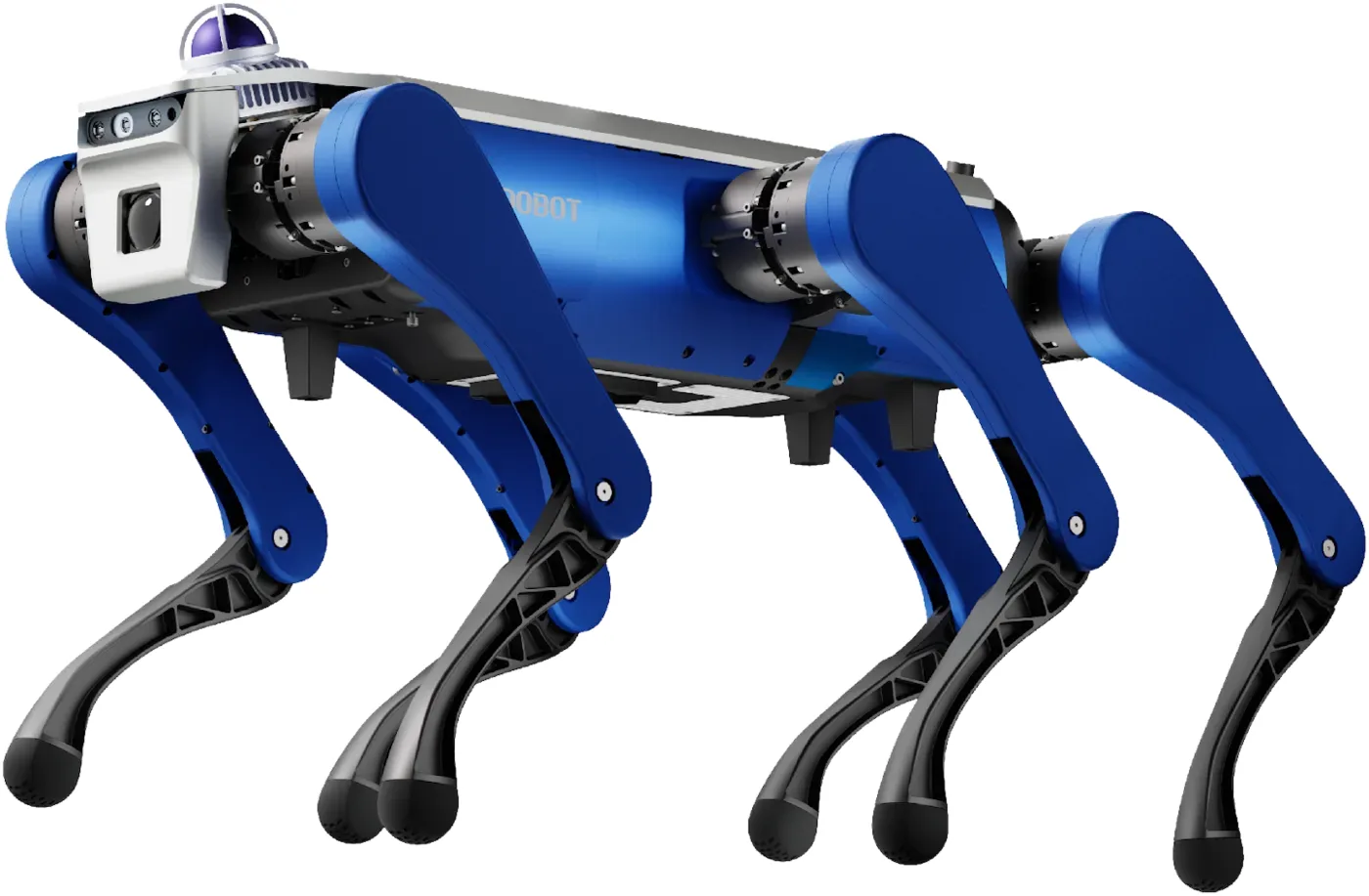 A six-legged walking robot carrying a sensor head